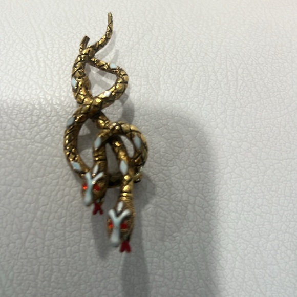 ART snake entwined brooch vintage - Picture 3 of 7